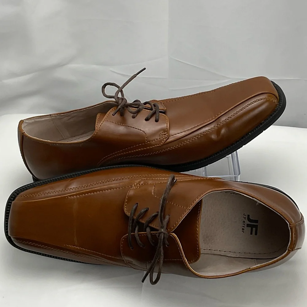 JF J.Ferrar Men's Sz10 Tan Leather Oxfords‎ #0224